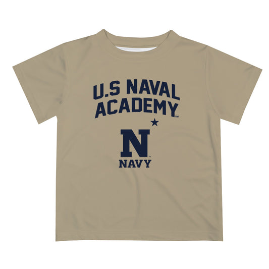 US Naval Academy Midshipmen Vive La Fete Boys Game Day V2 Gold Short Sleeve Tee Shirt