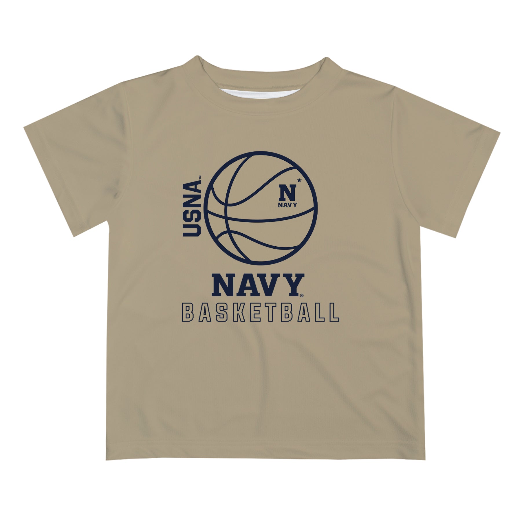US Naval Academy Midshipmen Vive La Fete Basketball V1 Gold Short Sleeve Tee Shirt