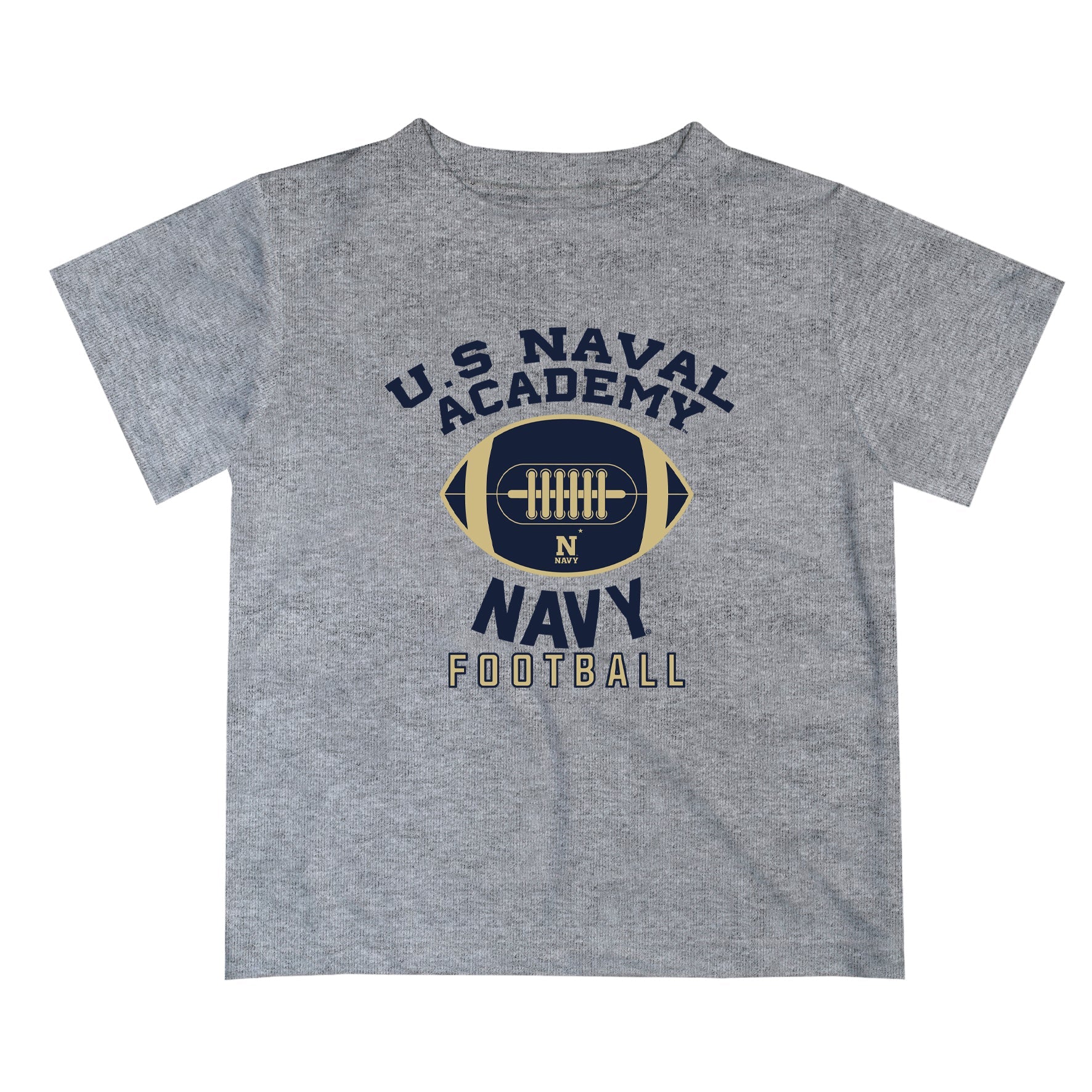 US Naval Academy Midshipmen Vive La Fete Football V2 Heather Gray Short Sleeve Tee Shirt