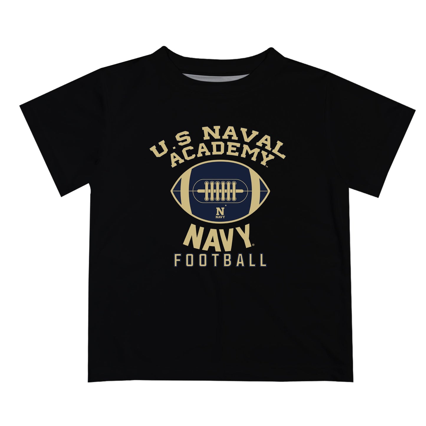 US Naval Academy Midshipmen Vive La Fete Football V2 Black Short Sleeve Tee Shirt