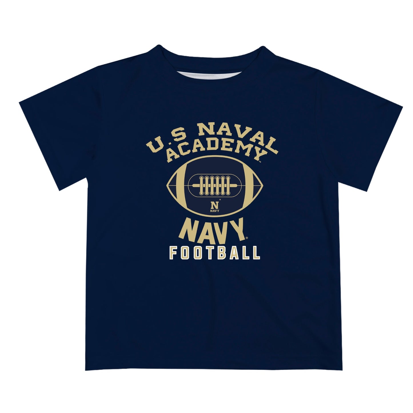 US Naval Academy Midshipmen Vive La Fete Football V2 Navy Short Sleeve Tee Shirt