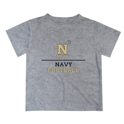 US Naval Academy Midshipmen Vive La Fete Football V1 Heather Gray Short Sleeve Tee Shirt
