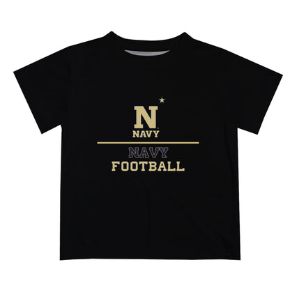 US Naval Academy Midshipmen Vive La Fete Football V1 Black Short Sleeve Tee Shirt