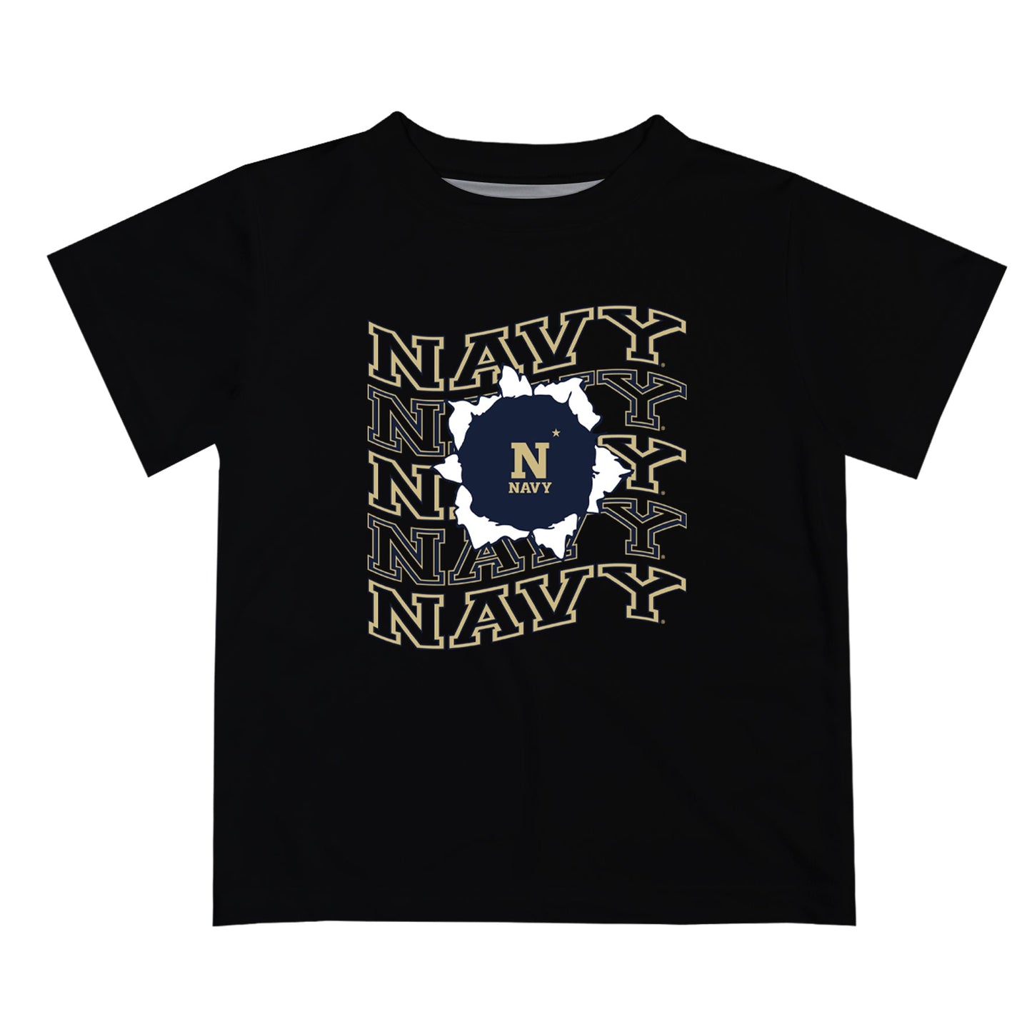 US Naval Academy Midshipmen Vive La Fete  Black Art V1 Short Sleeve Tee Shirt