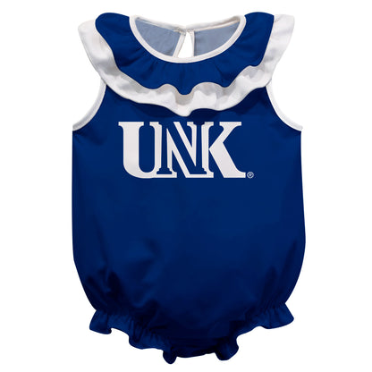 Nebraska-Kearney Lopers UNK Blue Sleeveless Ruffle One Piece Jumpsuit Logo Bodysuit by Vive La Fete