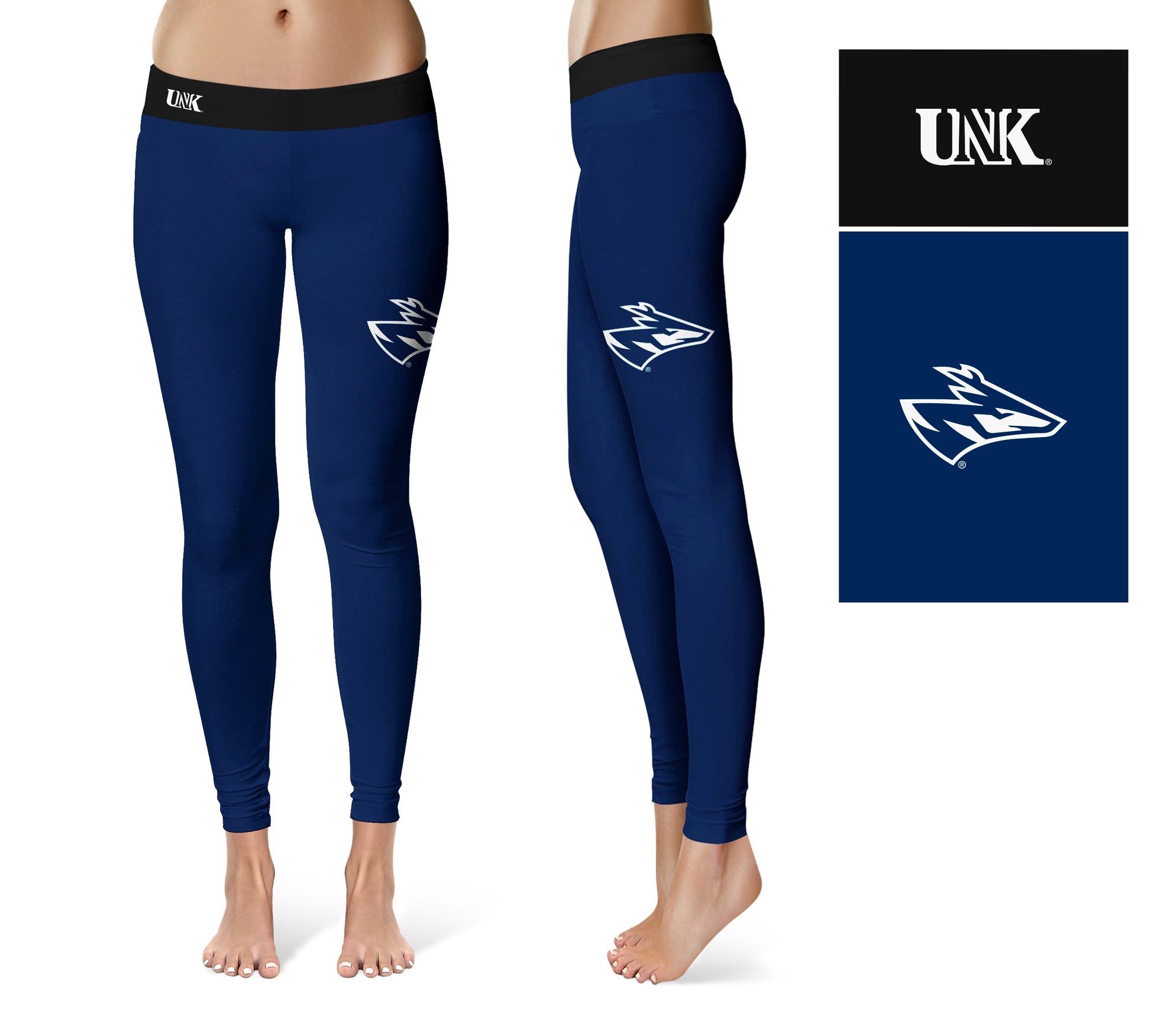 Nebraska-Kearney Lopers UNK Vive La Fete Game Day Collegiate Logo on Thigh Blue Women Yoga Leggings 2.5 Waist Tights