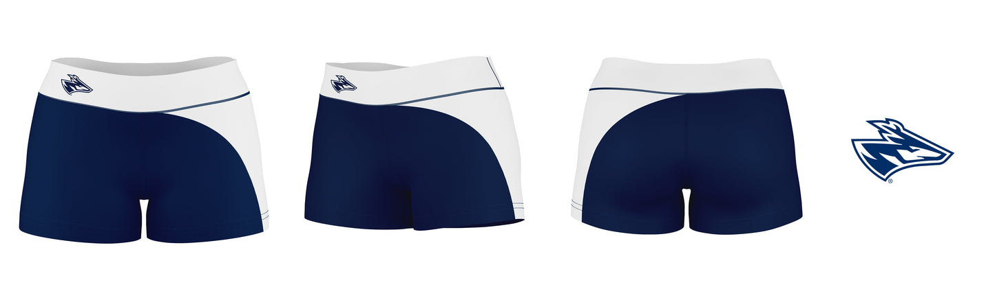 Nebraska-Kearney Lopers Vive La Fete Collegiate Waist Color Block Women Blue White Optimum Yoga Short - Vive La F̻te - Online Apparel Store