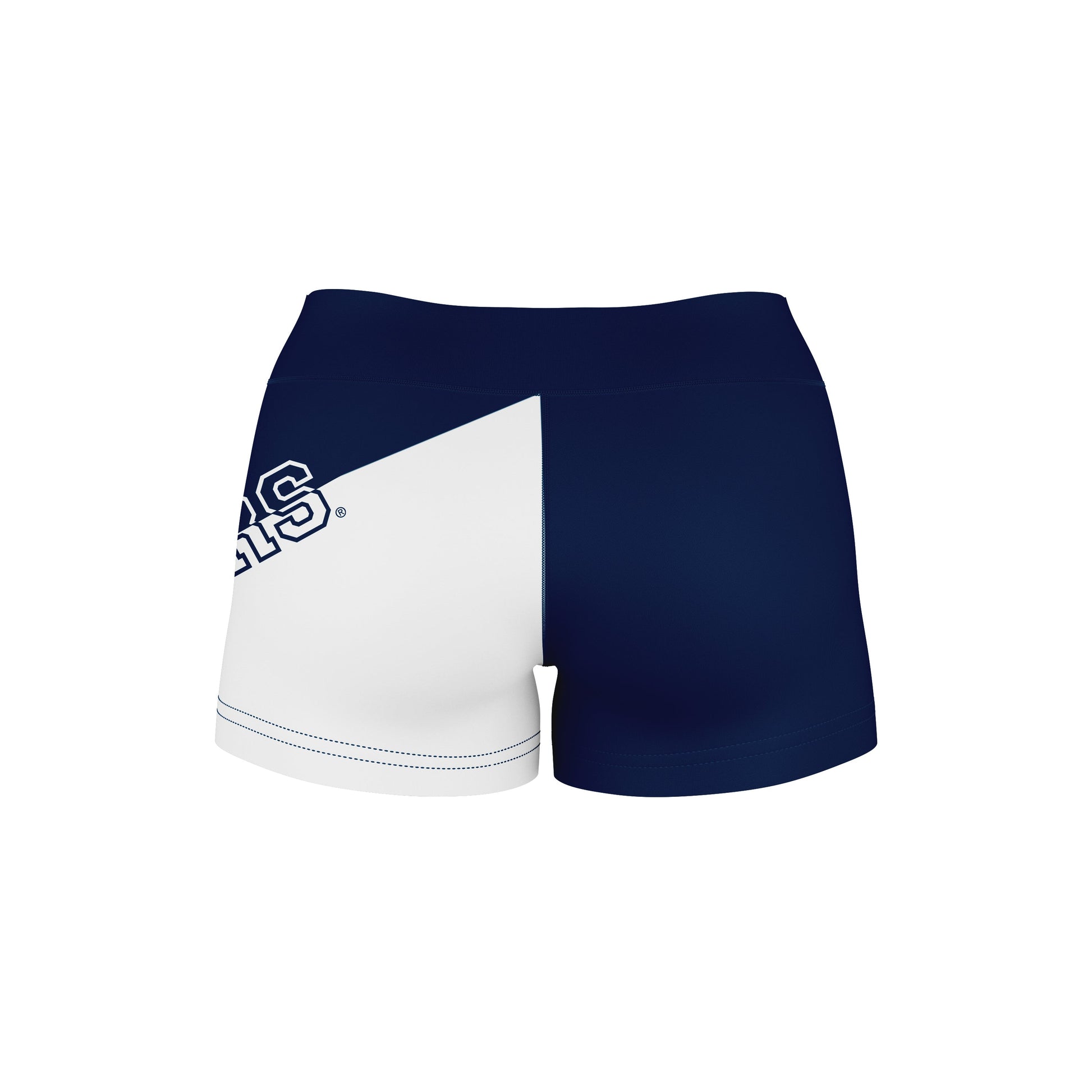 Nebraska-Kearney Lopers UNK Vive La Fete Game Day Collegiate Leg Color Block Women Navy White Optimum Yoga Short - Vive La F̻te - Online Apparel Store