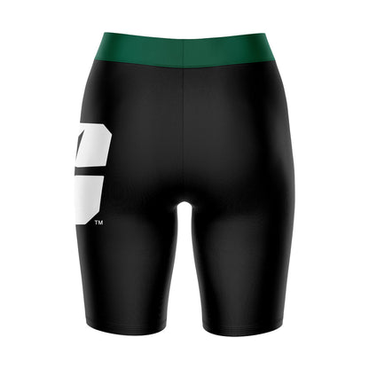 UNC Charlotte 49ers Vive La Fete Game Day Logo on Thigh and Waistband Black and Green Women Bike Short 9 Inseam