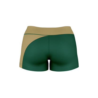 UNC Charlotte 49ers Vive La Fete Collegiate Waist Color Block Women Green Brown Optimum Yoga Short - Vive La F̻te - Online Apparel Store