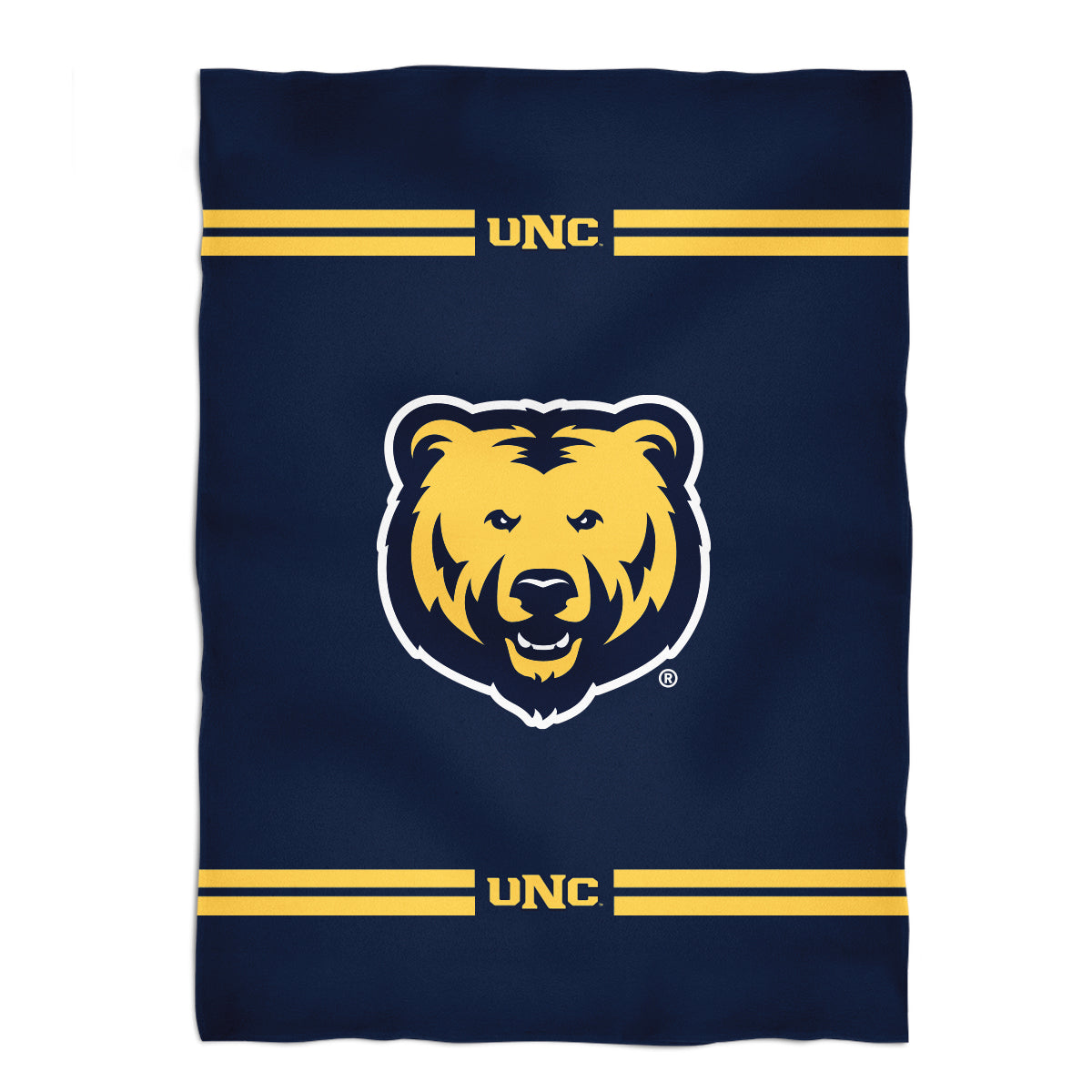 Northern Colorado Bears UNC Game Day Soft Premium Fleece Navy Throw Blanket 40 x 58 Logo and Stripes