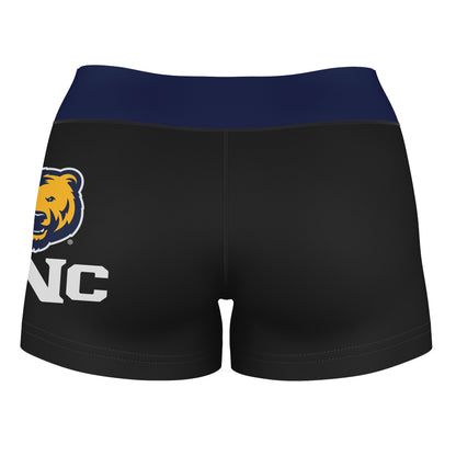 Northern Colorado Bears UNC Vive La Fete Logo on Thigh & Waistband Black & Navy Women Booty Workout Shorts 3.75 Inseam" - Vive La F̻te - Online Apparel Store