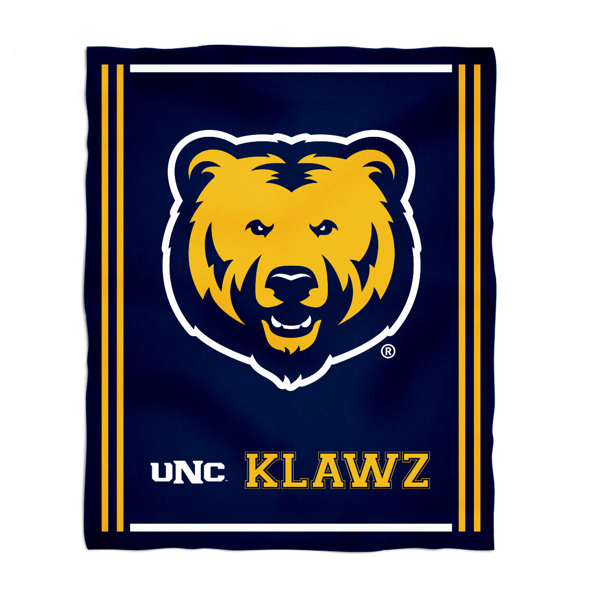 Northern Colorado Bears UNC Kids Game Day Navy Plush Soft Minky Blanket 36 x 48 Mascot