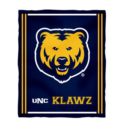 Northern Colorado Bears UNC Kids Game Day Navy Plush Soft Minky Blanket 36 x 48 Mascot
