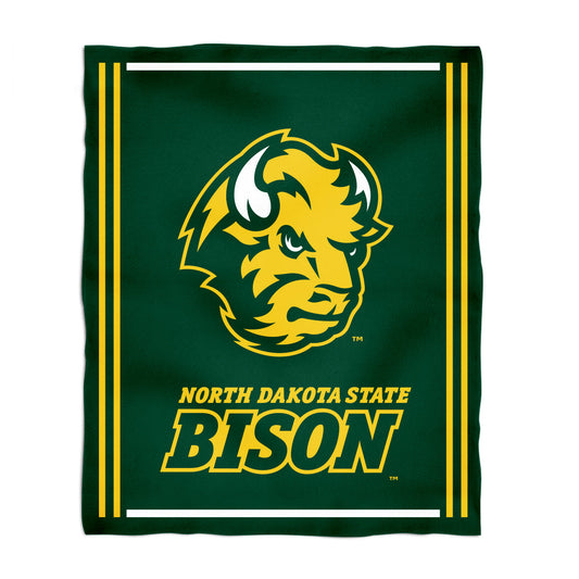 North Dakota Bison Kids Game Day Green Plush Soft Minky Blanket 36 x 48 Mascot