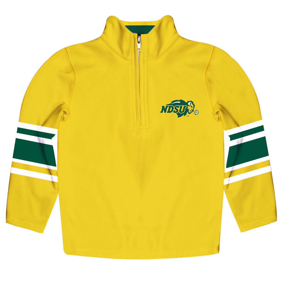 North Dakota Bison Game Day Yellow Quarter Zip Pullover for Infants Toddlers by Vive La Fete