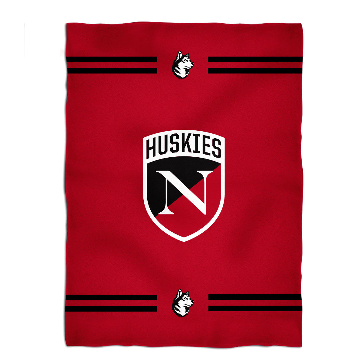 Northeastern University Huskies Game Day Soft Premium Fleece Red Throw Blanket 40 x 58 Logo and Stripes