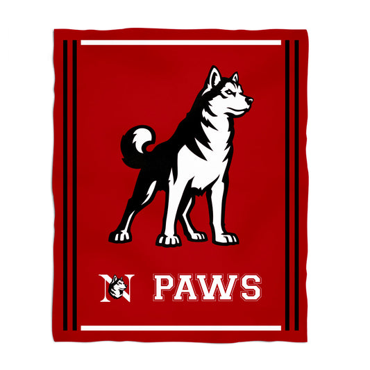 Northeastern University Huskies Kids Game Day Red Plush Soft Minky Blanket 36 x 48 Mascot