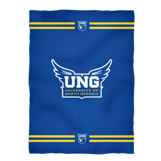 North Georgia Nighthawks Game Day Soft Premium Fleece Blue Throw Blanket 40 x 58 Logo and Stripes