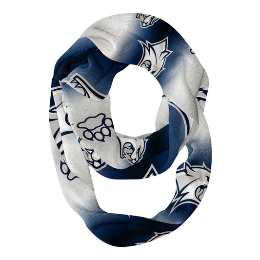 New Hampshire Wildcats UNH Vive La Fete All Over Logo Game Day Collegiate Women Ultra Soft Knit Infinity Scarf