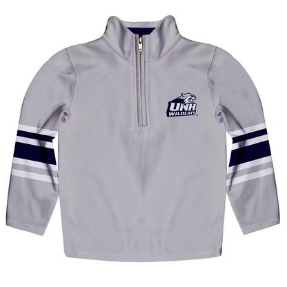 New Hampshire Wildcats UNH Game Day Gray Quarter Zip Pullover for Infants Toddlers by Vive La Fete