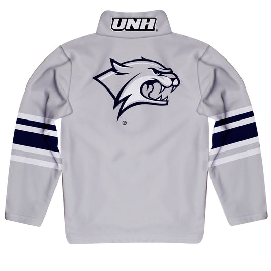 Mouseover Image, New Hampshire Wildcats UNH Game Day Gray Quarter Zip Pullover for Infants Toddlers by Vive La Fete