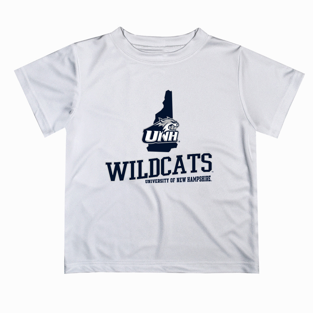 New Hampshire Wildcats UNH Vive La Fete State Map White Short Sleeve Tee Shirt