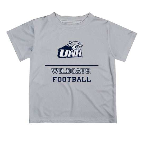 New Hampshire Wildcats UNH Vive La Fete Football V1 Gray Short Sleeve Tee Shirt