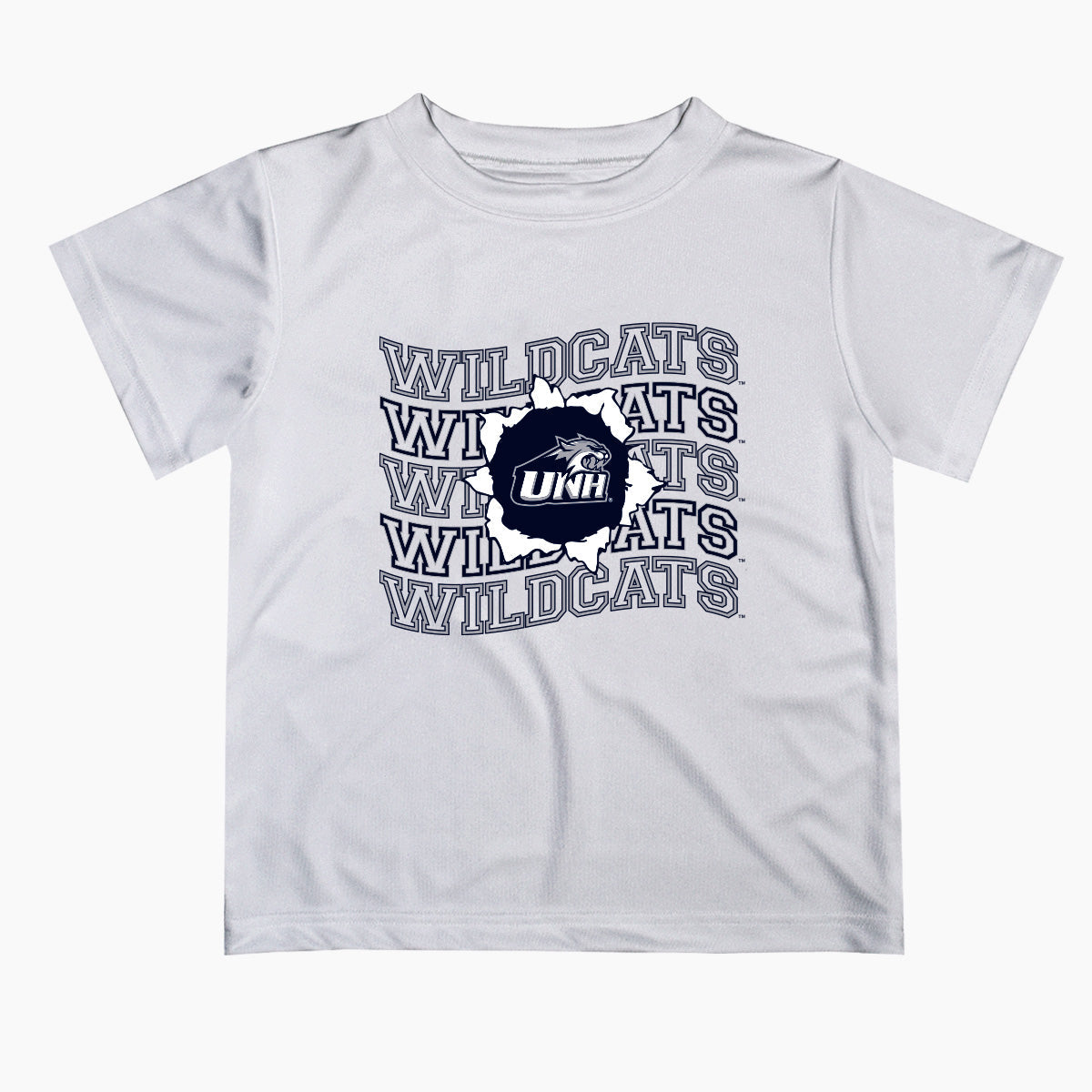 New Hampshire Wildcats UNH Vive La Fete  White Art V1 Short Sleeve Tee Shirt