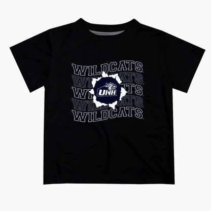New Hampshire Wildcats UNH Vive La Fete  Black Art V1 Short Sleeve Tee Shirt