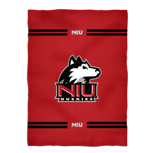 Northern Illinois Huskies Game Day Soft Premium Fleece Red Throw Blanket 40 x 58 Mascot and Stripes
