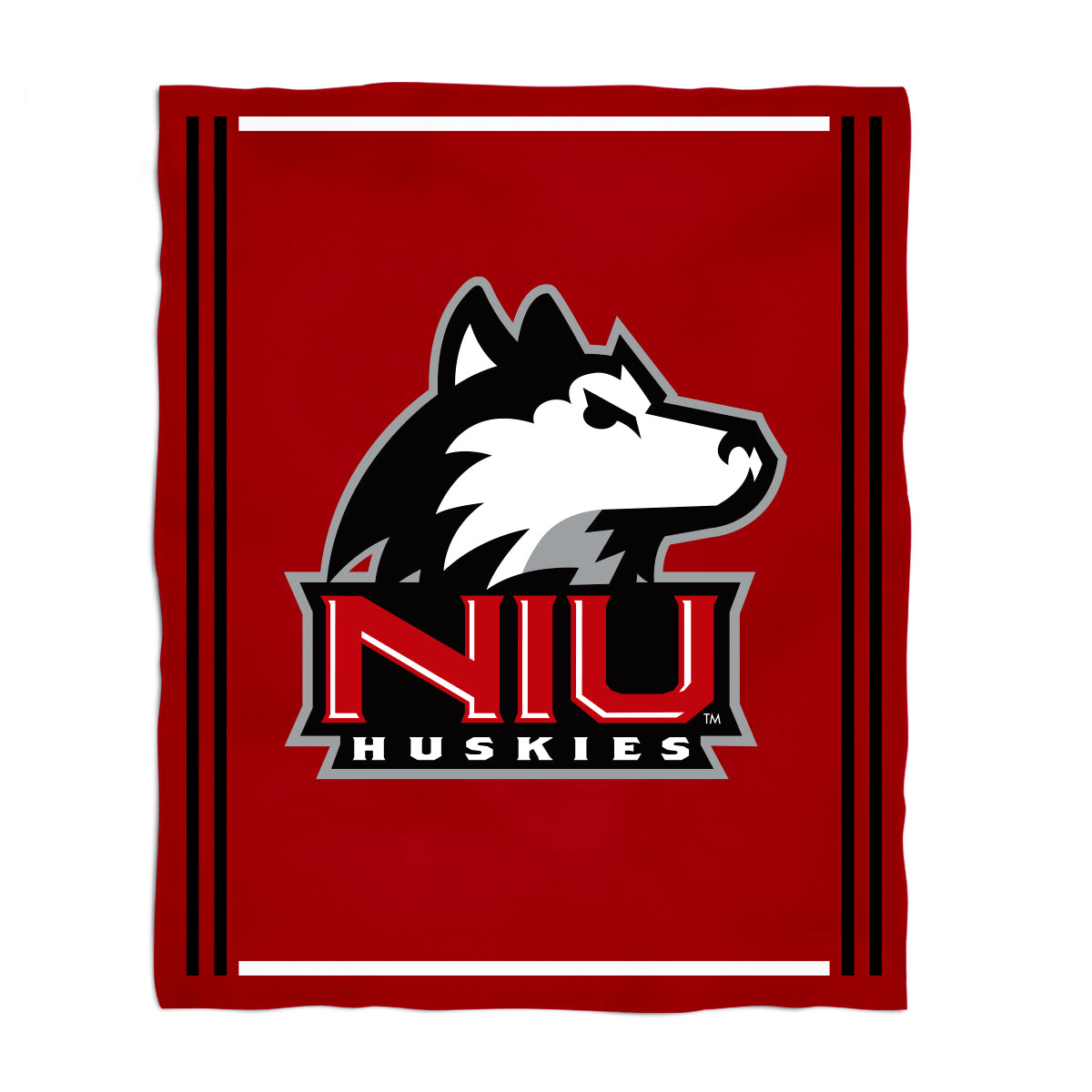 Northern Illinois Huskies Kids Game Day Red Plush Soft Minky Blanket 36 x 48 Mascot