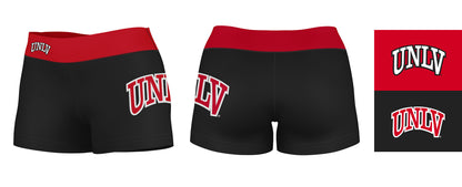 UNLV Rebels Vive La Fete Game Day Logo on Thigh and Waistband Black and Red Women Yoga Booty Workout Shorts 3.75 Inseam" - Vive La F̻te - Online Apparel Store