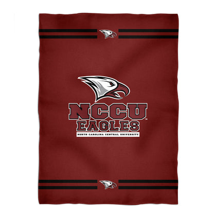 North Carolina Central Eagles Game Day Soft Premium Fleece Maroon Throw Blanket 40 x 58 Logo and Stripes