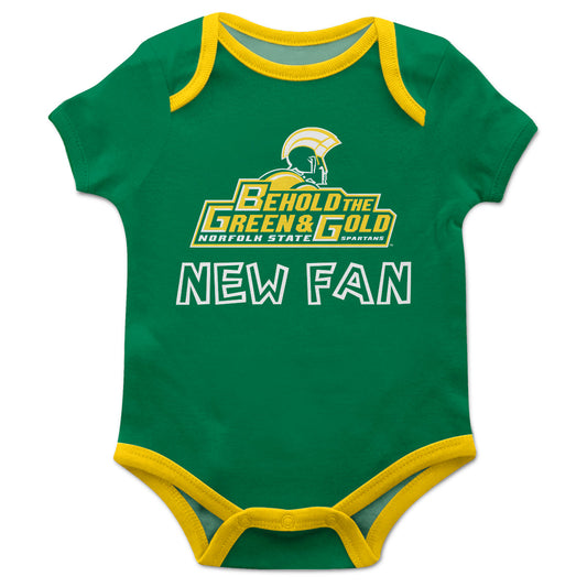 Norfolk State Spartans Infant Game Day Green Short Sleeve One Piece Jumpsuit by Vive La Fete