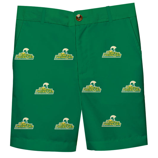 Norfolk State University Spartans Boys Game Day Green Structured Shorts