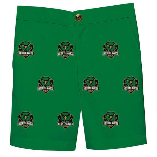 Northern Virginia NightHawks NOVA Boys Game Day Green Structured Shorts