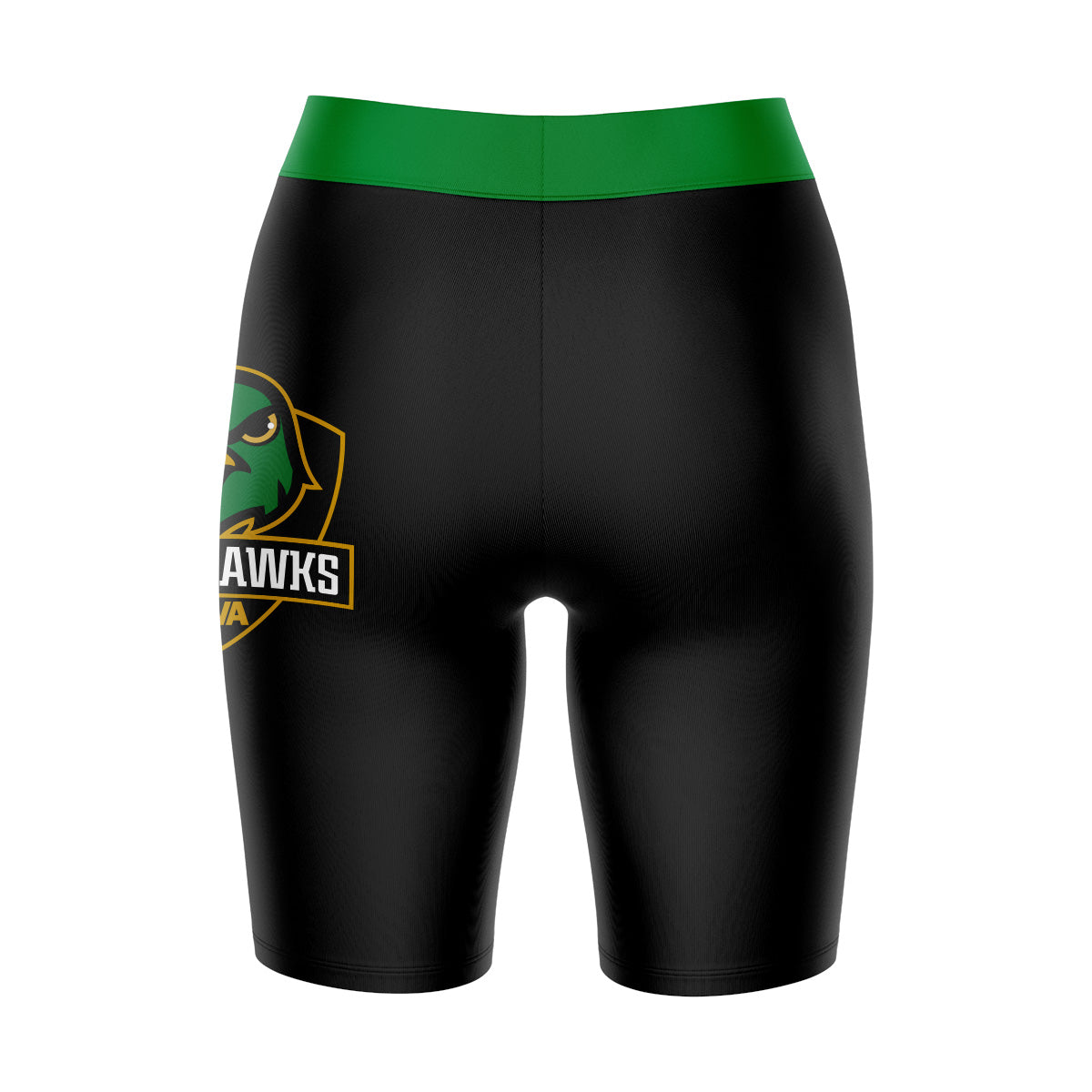 Northern Virginia NightHawks NOVA Vive La Fete Logo on Thigh and Waistband Black & Green Women Bike Short 9 Inseam"