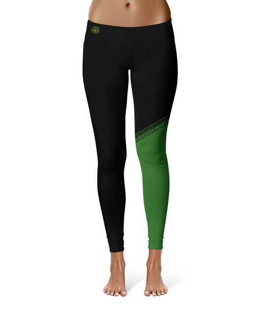 Northern Virginia NightHawks NOVA Vive La Fete Game Day Collegiate Leg Color Block Women Black Green Yoga Leggings