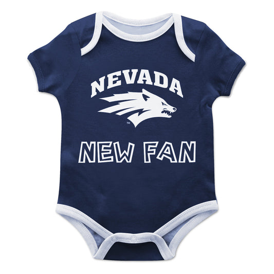 Nevada Wolfpack UNR Infant Game Day Navy Short Sleeve One Piece Jumpsuit by Vive La Fete