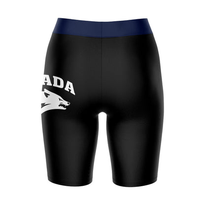 Nevada Wolfpack UNR Vive La Fete Game Day Logo on Thigh and Waistband Black and Navy Women Bike Short 9 Inseam"