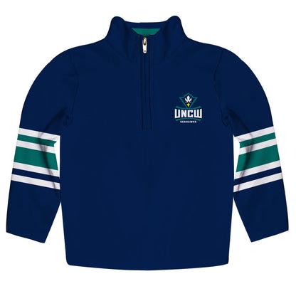 UNC Wilmington Seahawks UNCW Game Day Navy Quarter Zip Pullover for Infants Toddlers by Vive La Fete