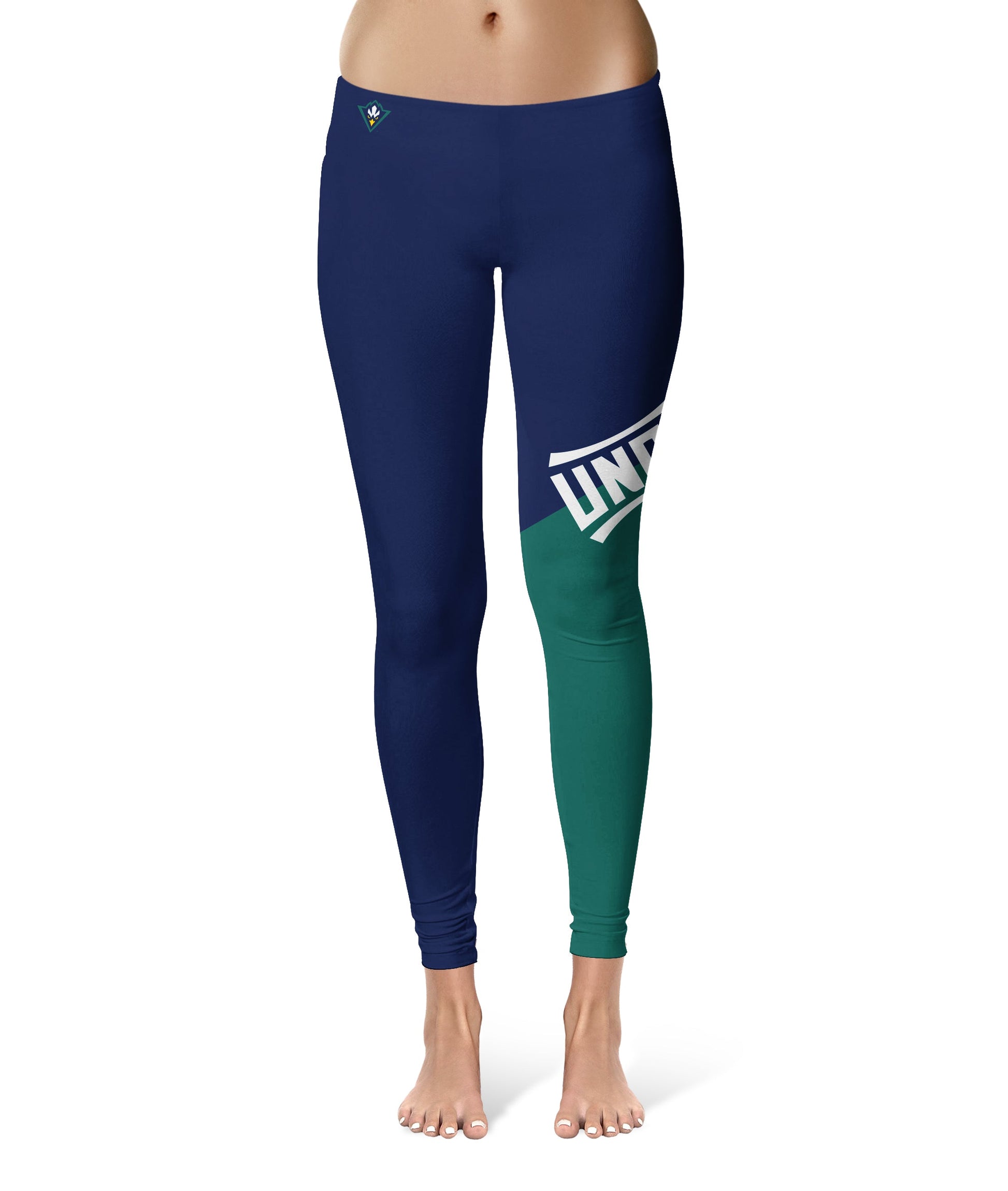 UNC Wilmington Seahawks UNCW Vive La Fete Game Day Collegiate Leg Color Block Women Blue Teal Optimum Yoga Short