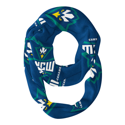 UNC Wilmington Seahawks UNCW Vive La Fete Repeat Logo Game Day Collegiate Women Light Weight Ultra Soft Infinity Scarf