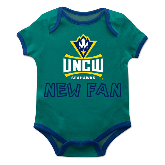 UNC Wilmington Seahawks UNCW Infant Game Day Teal Short Sleeve One Piece Jumpsuit by Vive La Fete