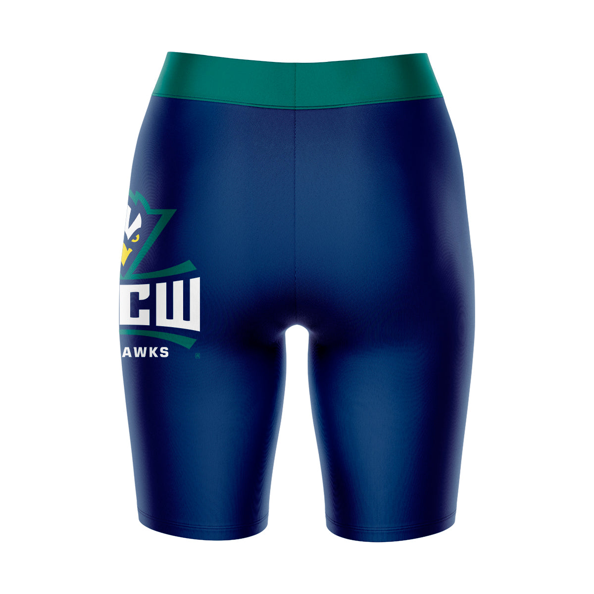 UNC Wilmington Seahawks UNCW Vive La Fete Game Day Logo on Thigh and Waistband Blue and Teal Women Bike Short 9 Inseam