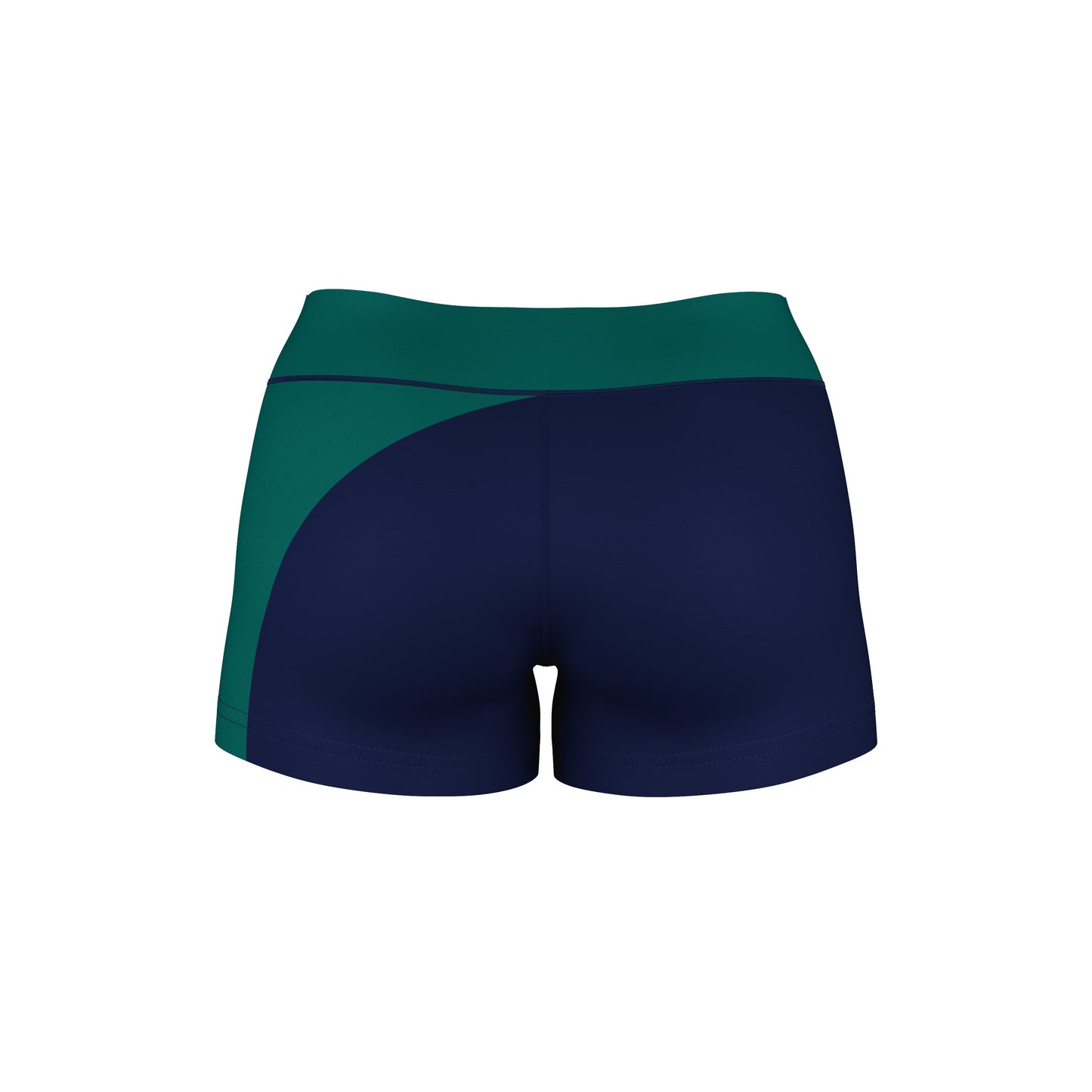 UNC Wilmington Seahawks UNCW Vive La Fete Collegiate Waist Color Block Women Navy Teal Optimum Yoga Short - Vive La F̻te - Online Apparel Store