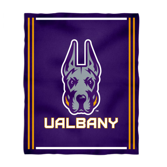 University at Albany Great Danes UALBANY Kids Game Day Purple Plush Soft Minky Blanket 36 x 48 Mascot