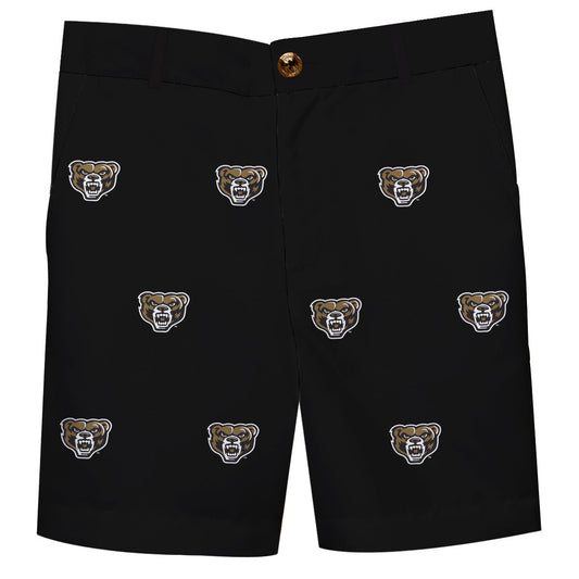 Oakland Golden Grizzlies Boys Game Day Black Structured Shorts