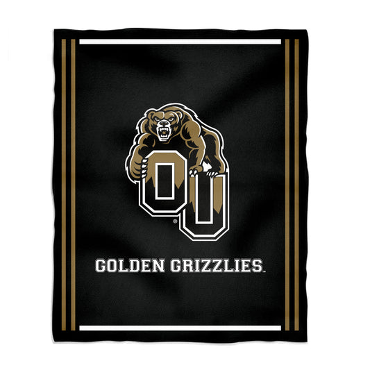 Oakland University Golden Grizzlies Kids Game Day Black Plush Soft Minky Blanket 36 x 48 Mascot